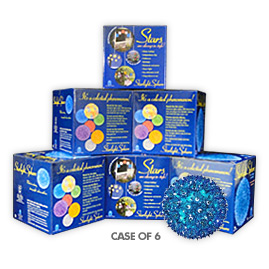 Bulk 6 Pack - 10" Mega Hanging Starlight Sphere - 150 Lights - Blue - Twinkling Light Spheres &amp; Reflective Globes