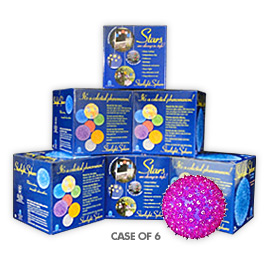 Bulk 6 Pack - 10" Mega Hanging Starlight Sphere - 150 Lights - Purple - Twinkling Light Spheres &amp; Reflective Globes