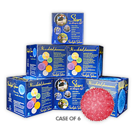 Bulk 6 Pack - 6" Mini Hanging Starlight Sphere - 50 Lights - Red - Twinkling Light Spheres &amp; Reflective Globes