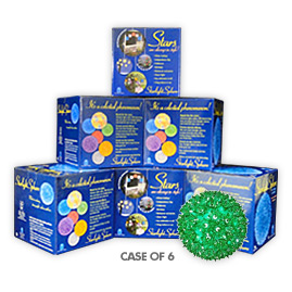 Bulk 6 Pack - 7.5" Regular Hanging Starlight Sphere - 100 Lights - Green - Twinkling Light Spheres &amp; Reflective Globes
