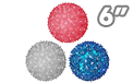 Red White &amp; Blue Sphere Party Lights - 6" - SPHERE-6-RWB