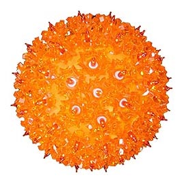 6" Mini Hanging Starlight Sphere - 50 Lights - Amber - Twinkling Light Spheres &amp; Reflective Globes