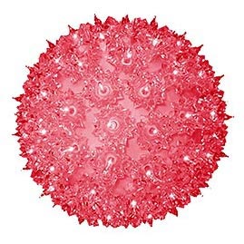 7.5" Regular Hanging Starlight Sphere - 100 Lights - Red - Twinkling Light Spheres &amp; Reflective Globes