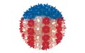 7.5" Regular Hanging Starlight Sphere - 100 Lights - Patriotic - Red, White &amp; Blue