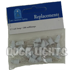 Replacement Starlight Sphere Light Bulbs - Clear w/ White Base - 20 Pack - Light Sphere Bulbs &amp; Accessories