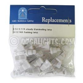 Replacement Starlight Sphere Light Bulbs - Shimmering Clear w/ White Base - 20 Pack - Light Sphere Bulbs &amp; Accessories