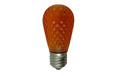 LED S14 Light Bulb - Medium Base - Faceted Bulb - Amber/Orange - LI-S14LED-AM