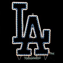 Los Angeles Dodgers MLB Rope Light Motif  - MLB Baseball Rope Lights