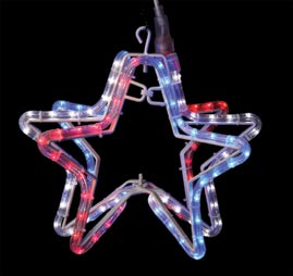 12.6" x 11.8" LED 3D Patriotic Star Rope Light Motif - Patriotic Rope\Tube Lights