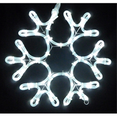 18" Pure White Festive Rope Light Snowflake - Christmas Rope &amp; Tube Lights