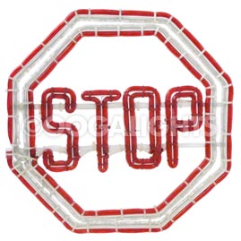 16.5" x 16.5" Red &amp; White Stop Sign Ropelight Motif - Rope &amp; Tube Lights