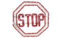16.5" x 16.5" Red & White Stop Sign Ropelight Motif - HSM-STOP