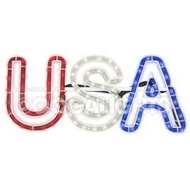 17" x 7" USA Patriotic Rope Light Motif - Patriotic Rope\Tube Lights