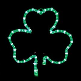 10" Small Shamrock Rope Light Motif - St. Patrick's Day Rope &amp; Tube Lights