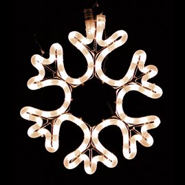 10" x 10" Snow Flake Rope Light Motif - Christmas Rope &amp; Tube Lights