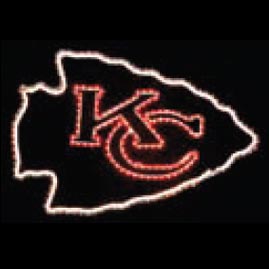 Kansas City Chiefs NFL Football Logo Rope Light Motif - NFL Football Rope &amp; Tube Lights