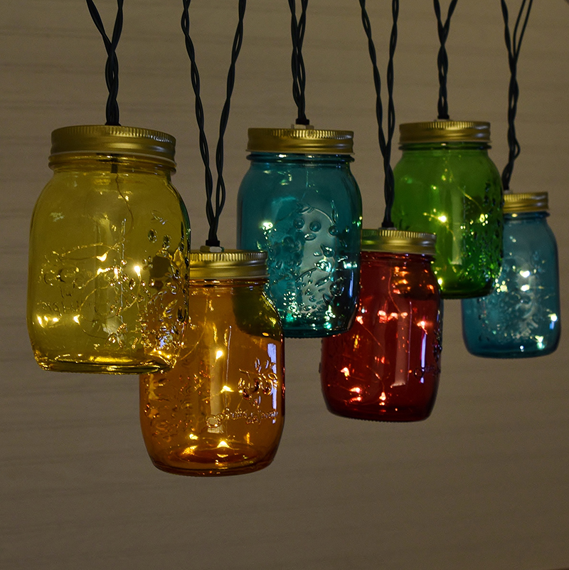 Mason Jar Outdoor String Lights Example - pixelmari.com