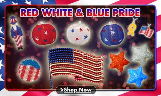 Red White and Blue Party String Lights