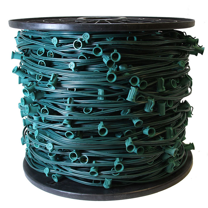 green c7 commercial light strand bulk reel