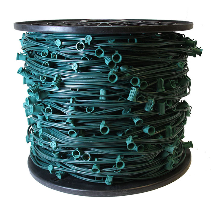 green c9 commercial light strand bulk reel