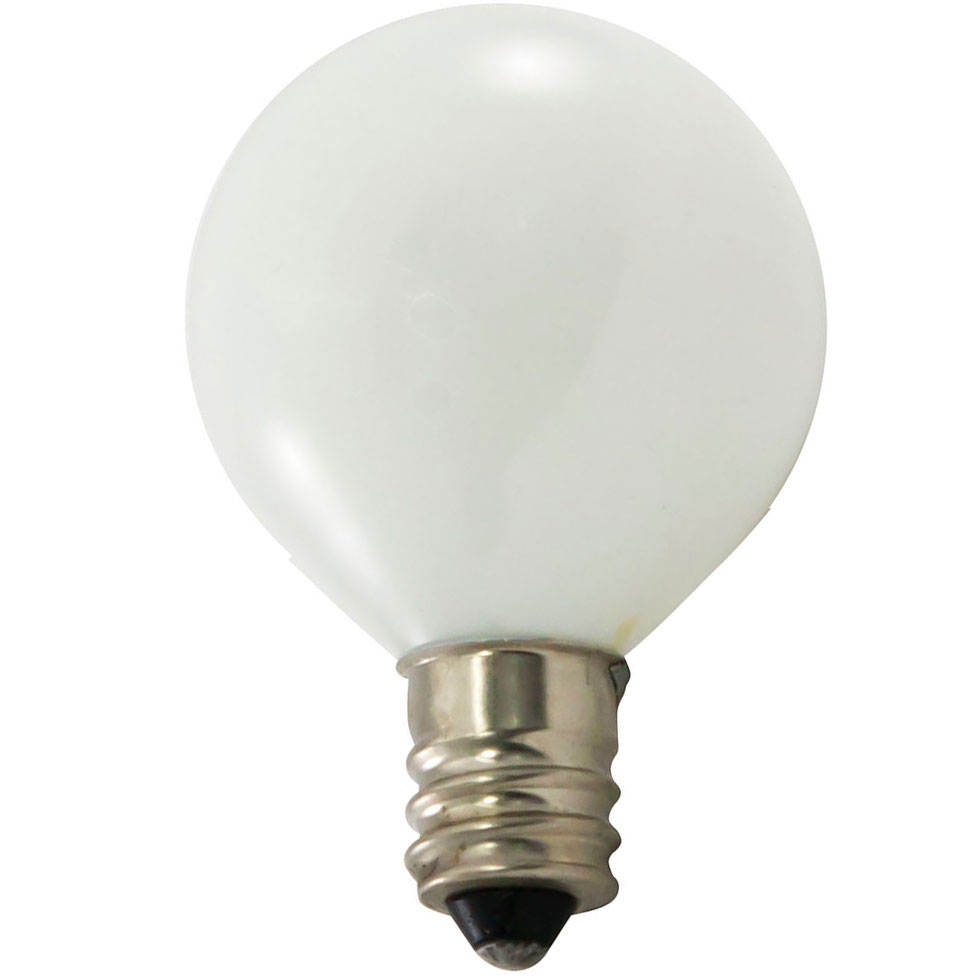 7 watt white candelabra base globe light bulb