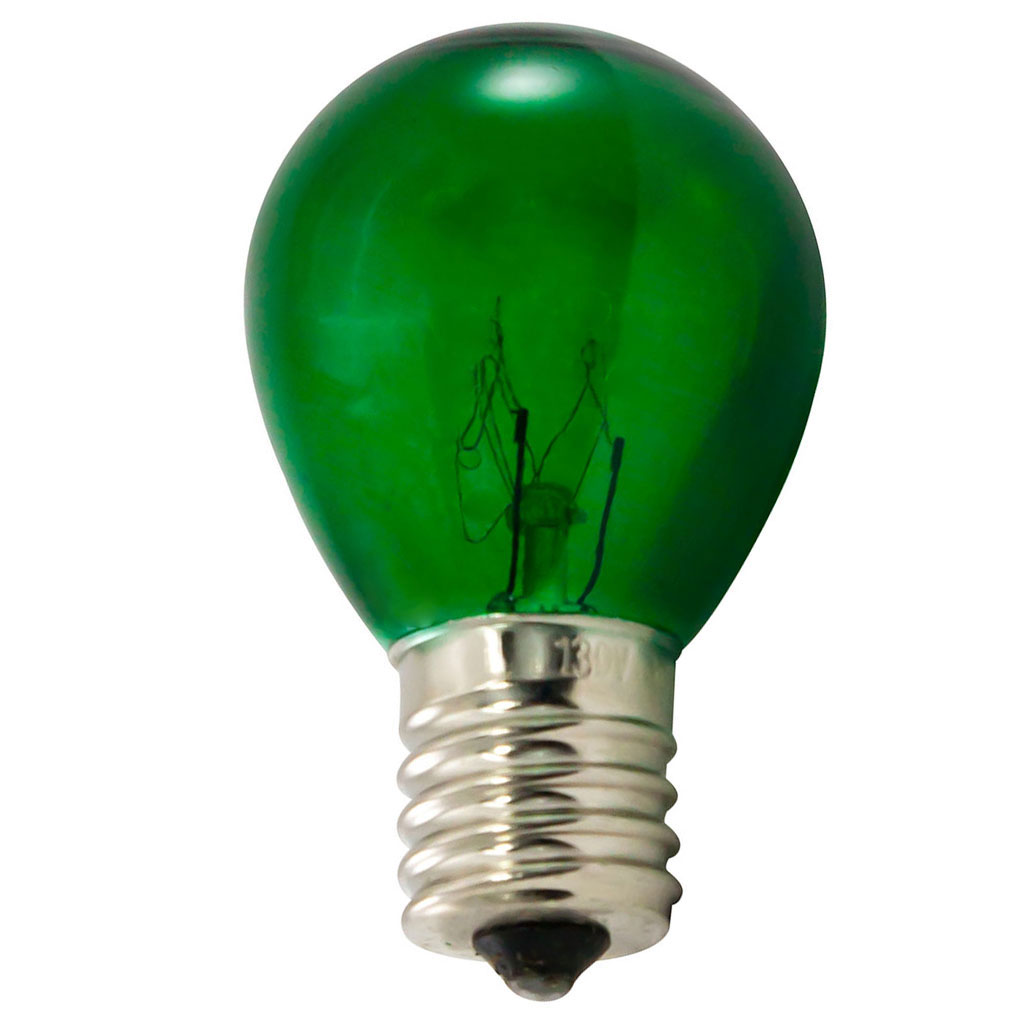 Green Light Bulbs - 10 Watt S11 Intermediate Base