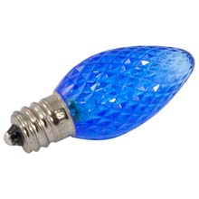 Blue Faceted LED C7 Linear Light Strand Bulbs