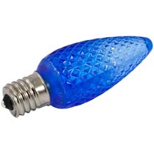 Blue Faceted LED C9 Linear Light Strand Bulbs