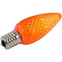 Orange Faceted LED C9 Linear Light Strand Bulbs