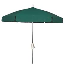 Forest Green Outdoor Garden Umbrella - Bright Aluminum