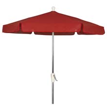 Red Outdoor Garden Umbrella - Bright Aluminum