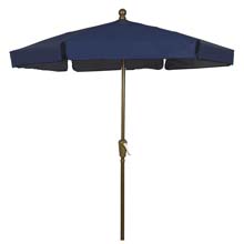 Navy Blue Canopy Garden Umbrella - Bronze Finish