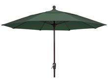 9' Forest Green Patio Umbrella - Bronze Finish - Crank Lift