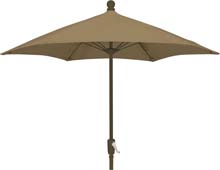 7.5' Beige Terrace Umbrella - Bronze Finish - Crank Lift FB-7TCRCB-BEIGE