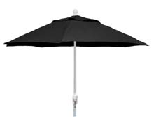 7.5' Black Terrace Umbrella - White Finish - Crank Lift FB-7TCRW-BLACK