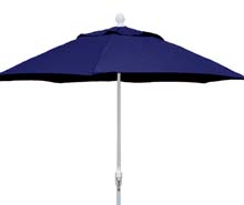 7.5' Navy Blue Terrace Umbrella - White Finish - Crank Lift FB-7TCRW-NAVY