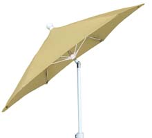 7.5' Beige Tilt Terrace Umbrella - White Finish - Crank Lift FB-7TCRW-T-BEIGE