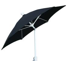 7.5' Black Tilt Terrace Umbrella - White Finish - Crank Lift FB-7TCRW-T-BLACK