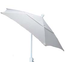 7.5' Natural Tilt Terrace Umbrella - White Finish - Crank Lift FB-7TCRW-T-NATURAL