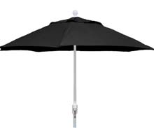 9' Black Terrace Umbrella - White Finish - Crank Lift FB-9TCRW-BLACK