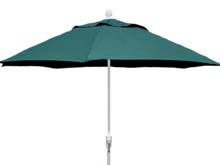 9' Forest Green Terrace Umbrella - White Finish - Crank Lift FB-9TCRW-FGREEN