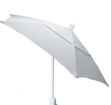 9' Natural Tilt Terrace Umbrella - White Finish - Crank Lift FB-9TCRW-T-NATURAL