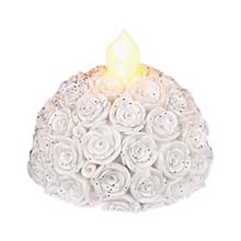 White Rose LED Tea Light Flameless Candle Set
