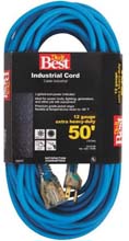 50' Cold Temperature Extension Power Cord - 12/3 - Blue