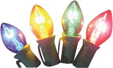Transparent Multi-Color C7 Stringlight Bulbs - 4 Pack