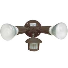 Bronze Twin Motion Flood Light Fixture