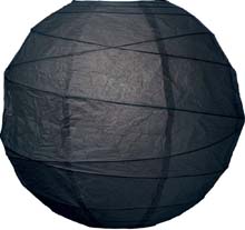 Black 10" Round Rice Paper Lantern 