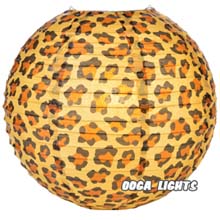 Leopard Spotted Paper Lantern - 14" Dia.