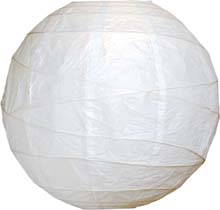 White 14" Round Rice Paper Lantern L14