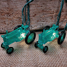 Green Tractor Party String Lights UL0527GR